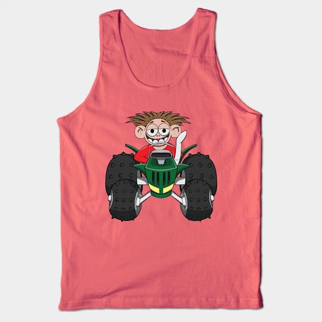 Offroad 4x4 Tractor Truck Cartoon Tank Top by Dad n Son Designs